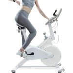 Hometrainer Fitnessfiets - Stationaire Fiets - Indoor Training - Stabiel Wolpad Systeem - 85 x 45 x 110 cm - Wit