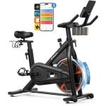 Hometrainer met Magnetische Weerstand en Stille Functie - Fiets met Luchtkussenzadel en Stabiel H-frame tot 150 kg
