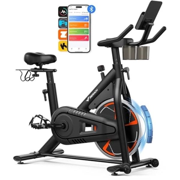 Hometrainer met Magnetische Weerstand en Stille Functie - Fiets met Luchtkussenzadel en Stabiel H-frame tot 150 kg