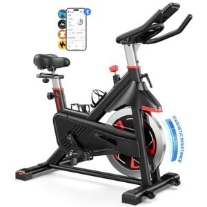 Hometrainer met magnetische weerstand en comfortabel zitkussen - Indoor cycling bike met tablethouder