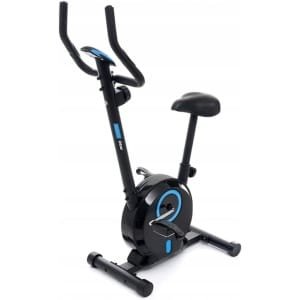 Hometrainer met verstelbare zitting en hoge handgreep - Fitnessfiets met LCD-display en hartslagmonitor voor thuis