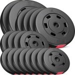 Hop-Sport Halterschijven Set 60 kg - Ø 30 mm - Kunststof - Set 2x10 kg 4x5 kg 4x2,5 kg 8x1,25 kg - Voor krachttraining