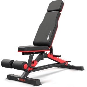 Hop-Sport Volledige Trainingsbank HS-2090HB - Robuuste Stalen Constructie - Rugleuning Verstelbaar in 10 Posities - Zitting Verstelbaar in 3 Posities - Belastbaar Tot 300 kg - Geschikt voor Krachttraining en Fitness