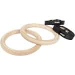 Houten Gym Ringen - Turnringen Fitnessringen - Krachttraining Gymnastiek - Inclusief Straps - 460 x 23 x 2.8 cm - Houtkleurig