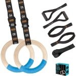 Houten Gymnastiekringen 32mm met Verstelbare Genummerde Riemen voor CrossFit & Calisthenics