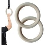 Houten Gymnastiekringen - Krachttraining Ringen - Lichaamsgewicht Training - Antislip Textuur - 19 x 19 x 2.5 cm - Houtkleur