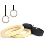 Houten Gymnastiekringen voor Crossfit en Home Fitness - Verstelbaar met Sterke Nylon Riemen