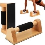 Houten Push Up Bars - Fitness Statief - Krachttraining Thuissport - Anti-slip Onderzoeksysteem - 2-delig - Houtkleur