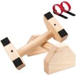 Houten Push-Upgrepen - Parallettes Hout - Krachttraining Thuis - Driehoekig Stabiel Ontwerp - 1.31 kg - Houtkleur