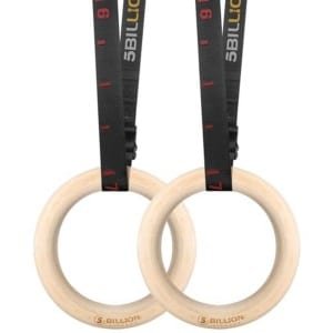 Houten gymnastiekringen 28 mm - Olympische ringen voor spieropbouw en krachttraining