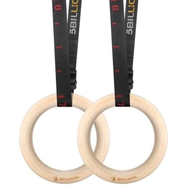 Houten gymnastiekringen 28 mm - Olympische ringen voor spieropbouw en krachttraining
