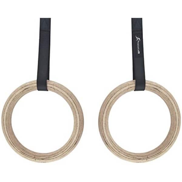 Houten gymnastiekringen voor totale lichaamsconditionering en krachttraining thuis