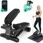 Hulser Stepper met display - Met weerstandsbanden - Inclusief startgids - Home gym fitnessapparaat - Thuis sporten - Fitness Swing - Mini cardio home trainer