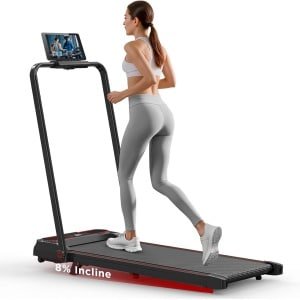 Inklapbare Loopband met Helling (2-in-1) - Onder Bureau Loopmachine voor Thuis en Kantoor (Max 12 KM/U)