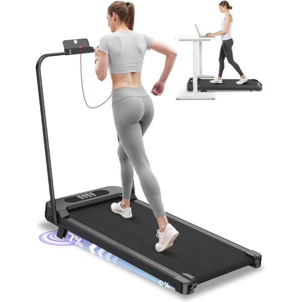 Inklapbare Loopband voor Thuis met 7% Helling en Afstandsbediening - Compacte Elektrische Loopband 1-8 km/u, Max. 130kg