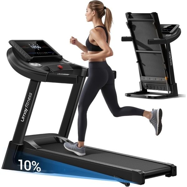 Inklapbare Loopband voor Thuis met Helling en 3,0 pk Motor - 14 km/u, 12 Trainingsprogramma's, Maximale Belasting 136 kg