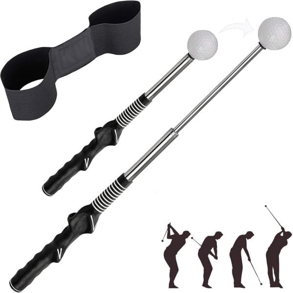 Intrekbare golfgrip - golf-trainingshulp - krachttrainer met armband voor houdingscorrectie - golf-swingtrainer voor betere golftechniek - golfaccessoires voor beginners en professionals