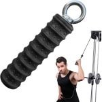 Kabel Machine Handvat - Fitness Accessoire - Krachttraining Armen - Antislip TPR Grip - 47 inch - Zwart