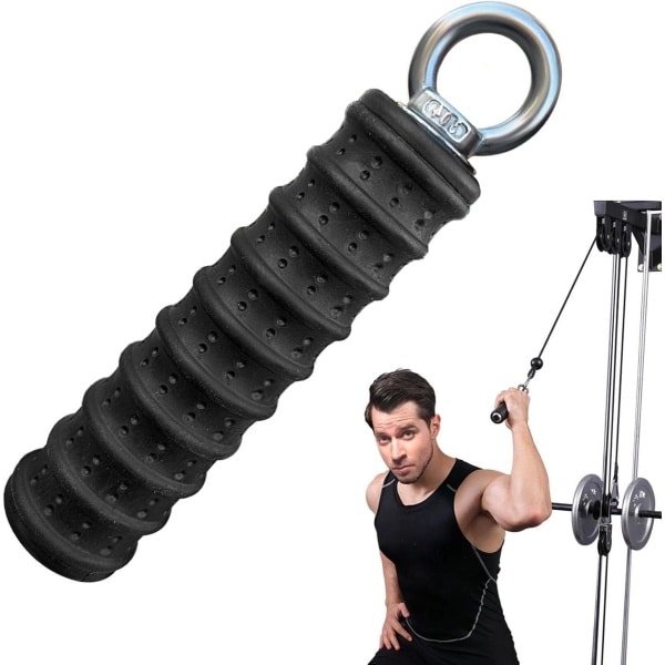 Kabel Machine Handvat - Fitness Accessoire - Krachttraining Armen - Antislip TPR Grip - 47 inch - Zwart