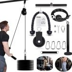 Kabelmachine Accessoire - Fitness Touw - Krachttraining Thuis - Verstelbare Lengte - 150 Kilogram - Zwart