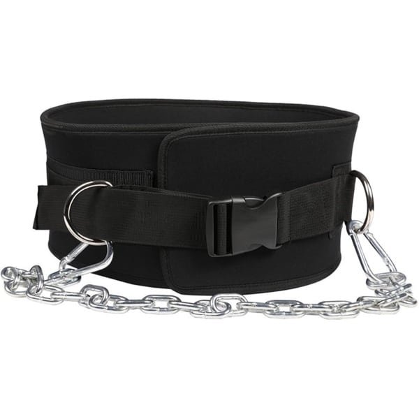 Kettingriem - Gewichthefriem - Intensieve Krachttraining - Versterkte Stalen Ketting - 20x10x3 cm - Zwart