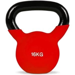 Kettlebell 16 kg Gietijzer Krachttraining Fitness en Workout met Ergonomische Handgreep