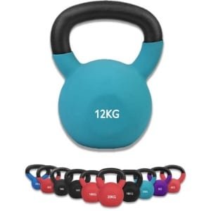 Kettlebell 2kg - Massief Gietijzer met Neopreen Coating - Ideaal voor Krachttraining Thuis