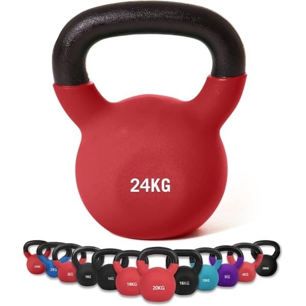 Kettlebell 2kg voor Krachttraining - Gietijzer met Neopreen Coating - Thuis Fitnessapparatuur