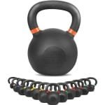 Kettlebell 4kg - 28kg van massief gietijzer met poedercoating - Schommel halter voor krachttraining thuis