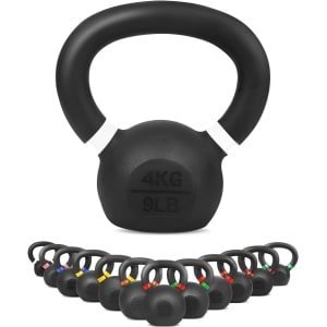 Kettlebell 4kg - 32kg van massief gietijzer met poedercoating voor krachttraining