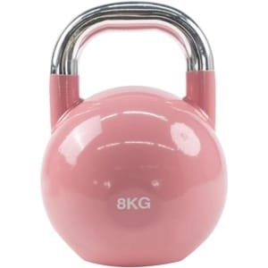 Kettlebell Gewicht - Kogelhalter Halter - Krachttraining Thuisfitness - Anti-rollend Plat Bodem - 8 kg - Roze