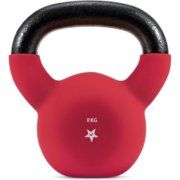 Kettlebell Gewicht - Krachtbal - Thuis Krachttraining - Neopreen Gecoat Vloerbeschermend - 8 KG - Rood