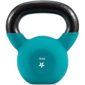 Kettlebell Gewichten - Fitness Bal - Krachttraining Thuis - Neopreen Coating - 10 KG - Blauw Groen