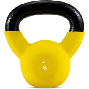 Kettlebell Gewichten - Krachttraining Kettlebells - Krachttraining Thuis - Neopreen Gecoat - 4 KG - Geel