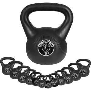 Kettlebell - Gewichtsketel Kogelhalter - Krachttraining Fitness - Compact Kunststof Ontwerp - 18 Kilogram - Zwart