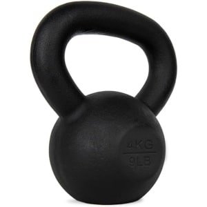 Kettlebell - Gietijzeren Bal - Krachttraining Cardio - Vlakke Stabiele Bodem - 4 kg - Zwart