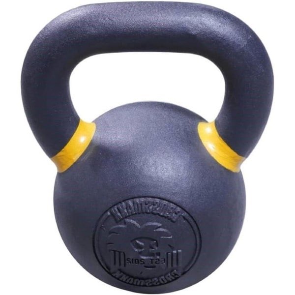 Kettlebell - Gietijzeren Gewichten - Krachttraining Thuis - Gecoate Afwerking - 16 kg - Zwart