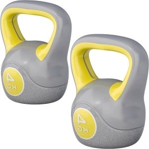 Kettlebell Kunststof - Halterschijf Trainingsgewicht - Krachttraining Thuis - Vloervriendelijke Ommanteling - 2-20 kg - Gekleurd