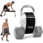 Kettlebell Riemadapter - Gewichtsversterker Riem - Krachttraining Versterken - Dubbele Halter Verbinding - 18 x 12 x 3.8 cm - Zwart