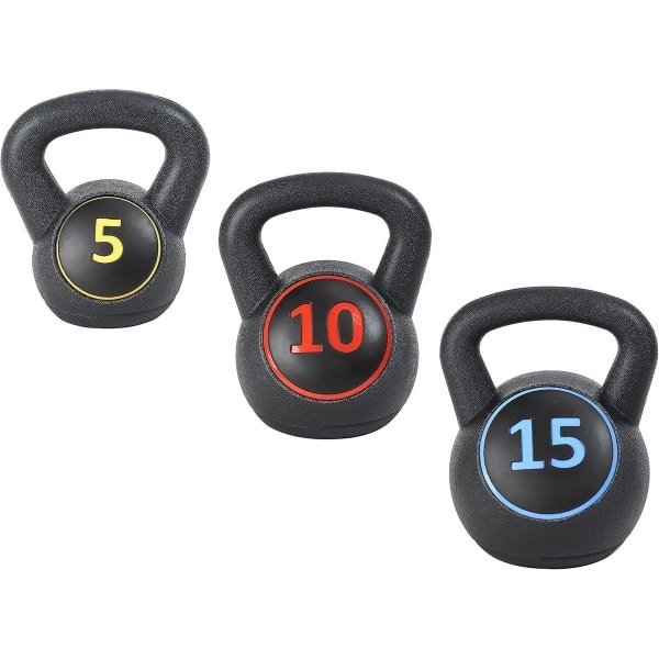Kettlebell Set Breed Handvat - 2.2 kg, 4.5 kg en 6.8 kg Gewichten voor Krachttraining en Fitness