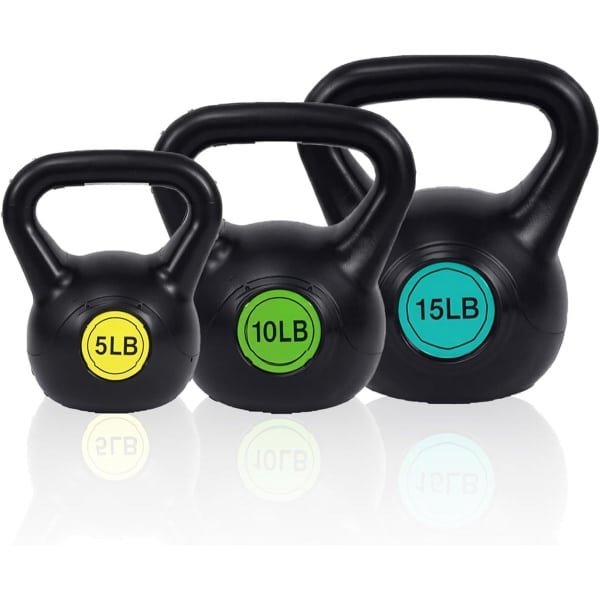 Kettlebell Set voor Krachttraining - Fitness Gewichten Thuis met Brede Grip