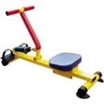 Kinder Roeitrainer - Roeimachine Thuis - Spieropbouw Kinderen - Hydraulische Weerstand - 80 kg Draagvermogen - Geel