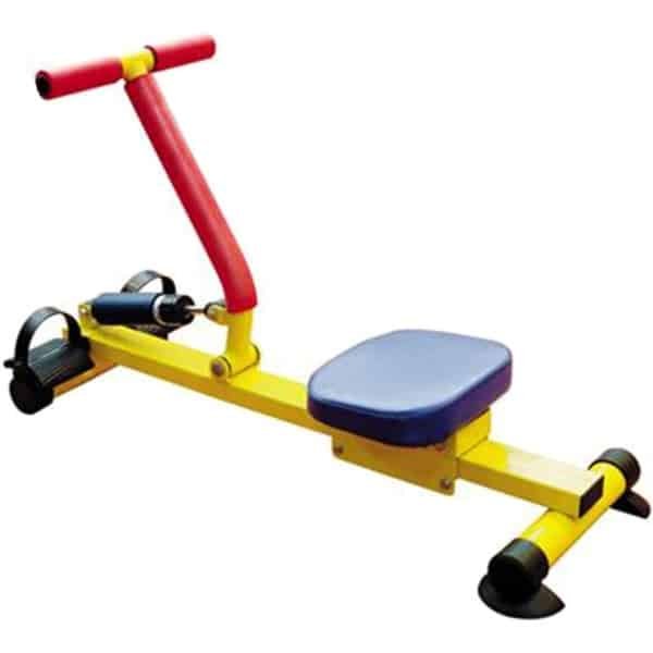 Kinder Roeitrainer - Roeimachine Thuis - Spieropbouw Kinderen - Hydraulische Weerstand - 80 kg Draagvermogen - Geel