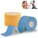 Kinesiotape voor Gewrichten en Spieren | Sporttape CrossFit en Fysiotherapie | 2 Rollen Marineblauw + Oranje
