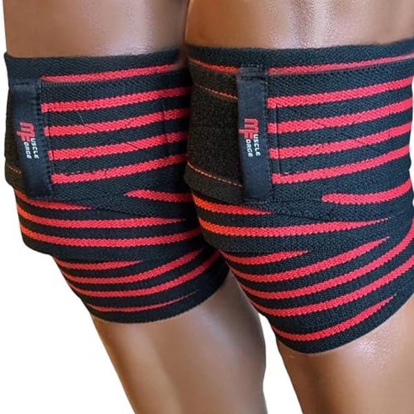 Knie Wikkels voor Gewichtheffen - 2 Stuks Sportbandage voor Krachttraining, Squats en Deadlifts, 180 x 8 cm