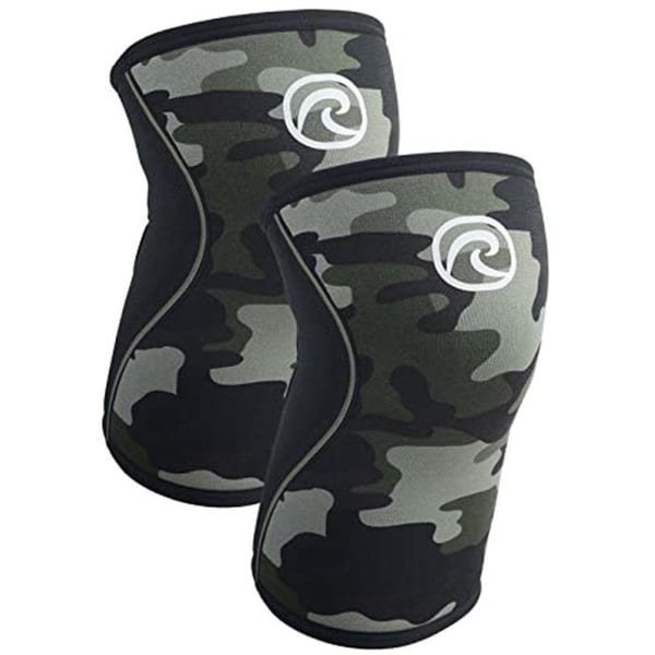 Kniebandage 7 mm neopreen voor krachttraining en fitness - Flexibele, antislip kniehoes in camouflage voor dames en heren - Bescherming en ondersteuning voor zware training