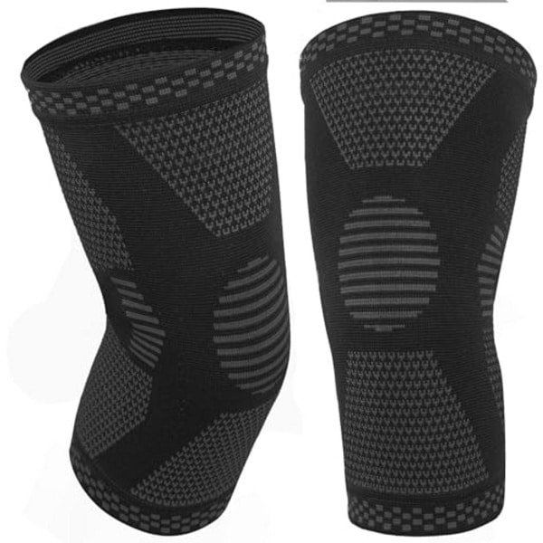 Kniebandage met anti-slip en elastische compressie - 2 stuks voor sport, orthopedisch en krachttraining