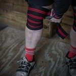 Kniebandage voor Gewichtheffen - Maximale Kniesteun voor Krachttraining - Rood/Zwart - 2 Stuks - 178 Inch