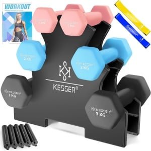 Korte Halters Set met Standaard en Fitnessbanden - Ideaal voor Krachttraining en Thuis Fitness