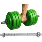 Korte halterstang 45 cm met extra schijfruimte en geribbelde handgrepen voor thuis krachttraining